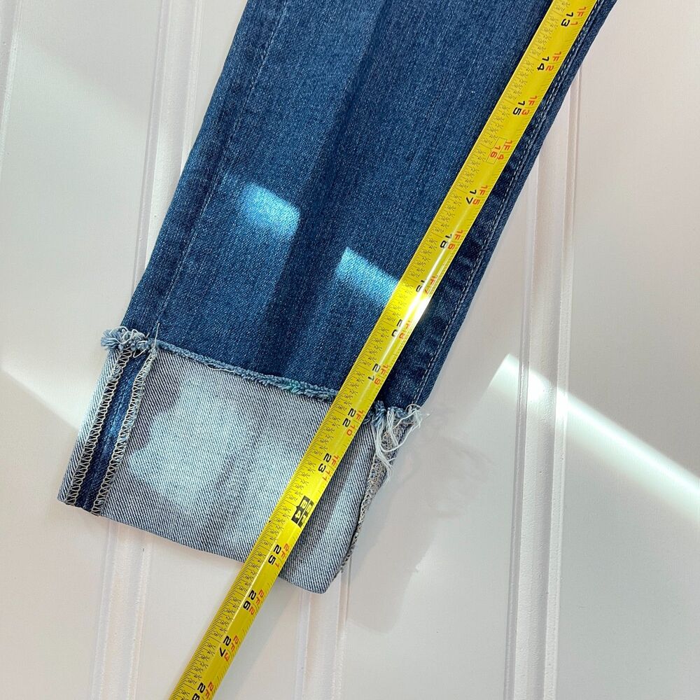 AG × Anthropologie Stevie Low‑Rise Slim Straight Cuffed Ankle Jeans Size 29 - Picture 11 of 11